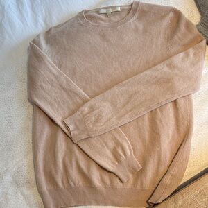 Women’s Naked Cashmere blush Beige Tan Sweater with custom embroidery